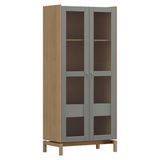 Cristaleira 2p 1g Vidro Canelado 180x80 Cm 2157 Oak Ferrolack Milani Store