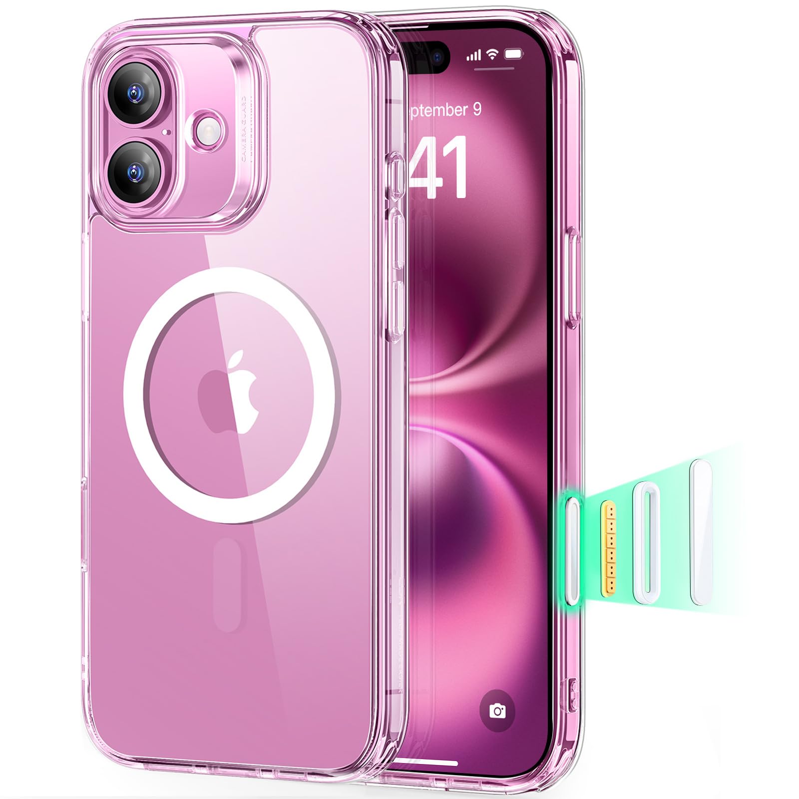 Capa De Telefone Esr Para Iphone 16 Plus Com Controle De Câmera Transparente