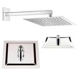 Chuveiro Slim Quadrado Inox Kit 43 Uni Banheiro Ducha Banho Box