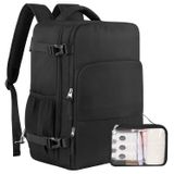 Mochila De Viagem Sinaliy Carry On Flight Para Laptop De 17,3 Polegadas Preta