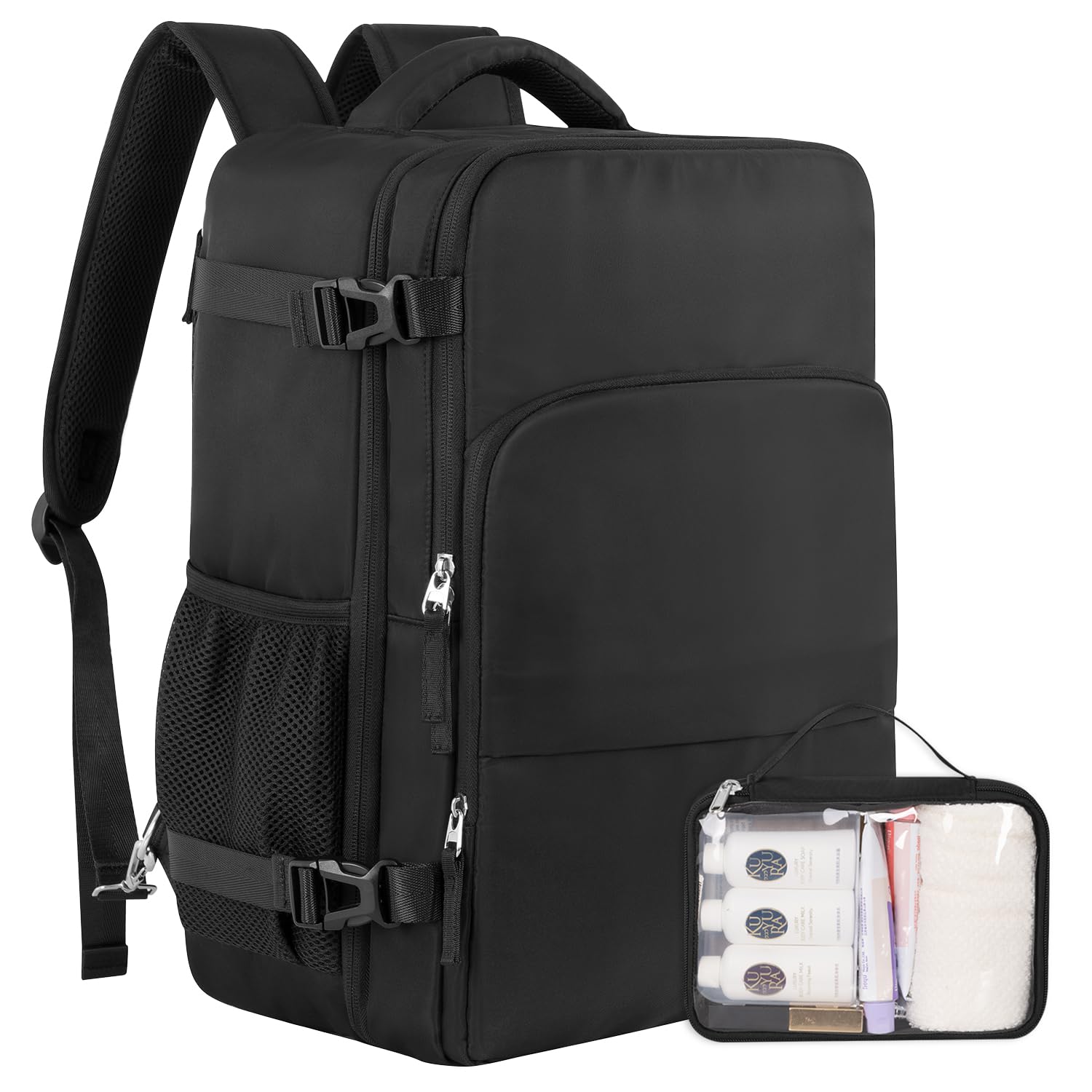 Mochila De Viagem Sinaliy Carry On Flight Para Laptop De 17,3 Polegadas Preta