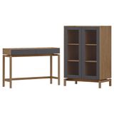 Cristaleira 2p Vidro Canelado Aparador 2g Tauari Concret Milani Store