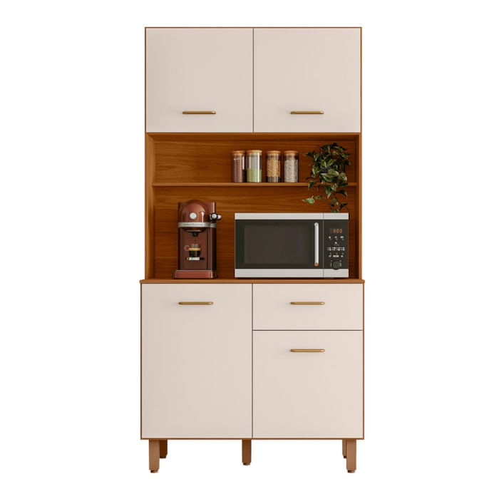 Cozinha Compacta 4p 1g 90 Cm Izzi Freijo Off White Pln