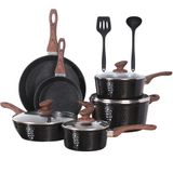 Conjunto De Utensílios De Cozinha Kitchen Academy Induction, Antiaderente, 12 Unidades, Preto
