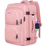 Mochila De Viagem Ygsntg 52l Carry On Para Mulheres Rosa Com Usb