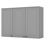 Armario Aereo 3 Portas Mdf 120 Cm Americana C352 Cinza Henn