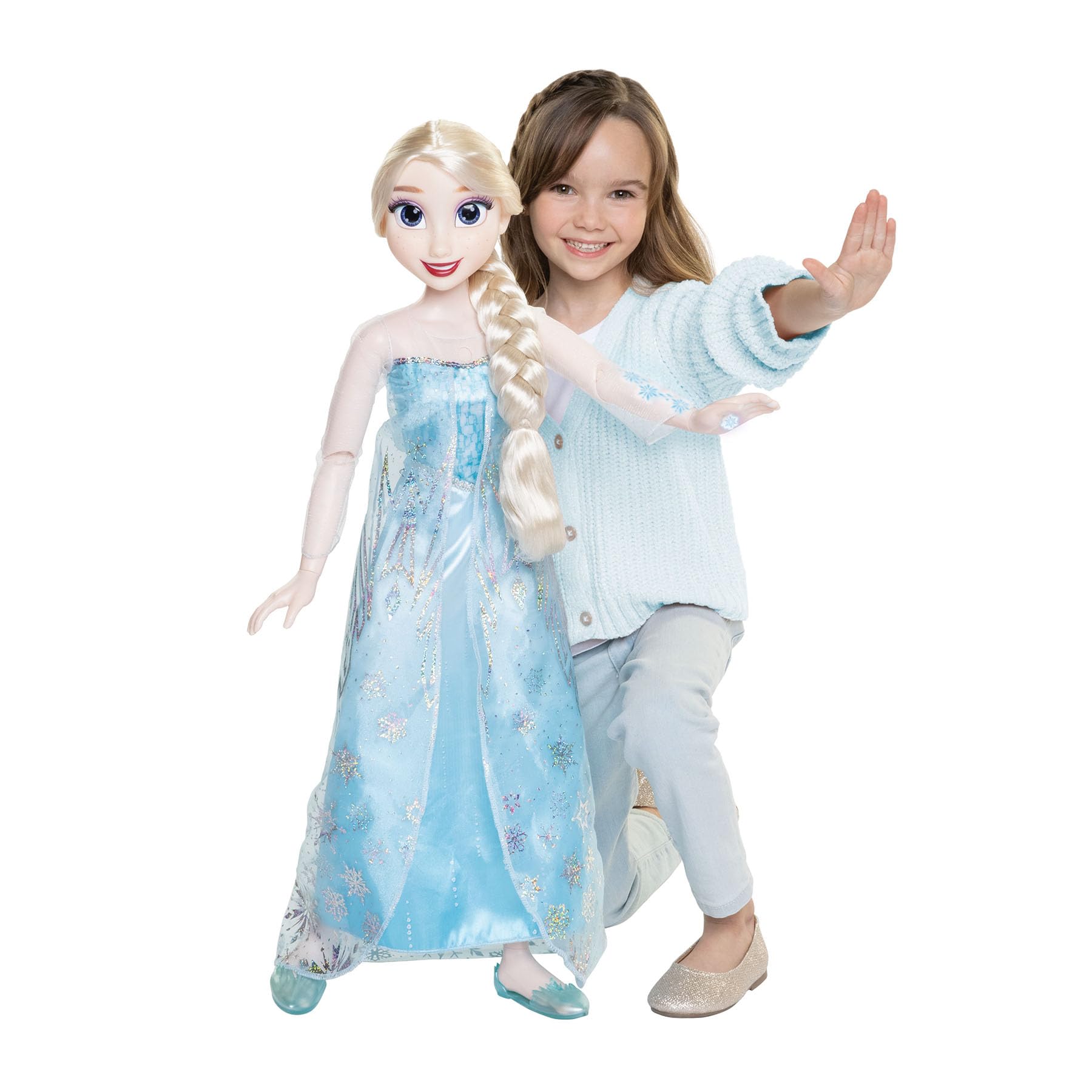 Boneca Fashion Disney Frozen Elsa Com Ice Powers 32" Com Som
