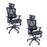 Kit 2 Cadeiras De Escritório Presidente Executiva Oficial Titan Preto