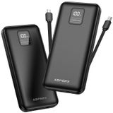 Carregador Portátil Power Bank Asperx 10000mah, Pacote Com 2 Cabos