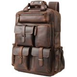 Mochila Masa Kawa De Couro Para Homens Vintage De 15,6" Para Laptop Marrom