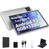 Tablet Shoudum Android 13 10.1" 8 Gb Ram 128 Gb Rom 1 Tb Prata
