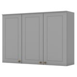 Armário Aéreo 3 Portas Mdf 120 Cm Americana C352 Cinza Henn