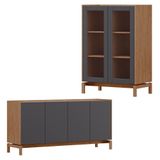 Cristaleira 2 Portas Vidro Balcao Buffet 4 Portas Tauari Concret Milani Store