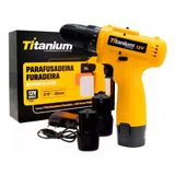 Parafusadeira Furadeira 12v 3/8 2 Baterias S/ Impacto Titanium