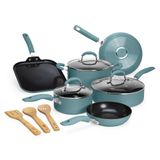 Conjunto De Utensílios De Cozinha Goodful Ceramic Nonstick Turquesa De 12 Peças
