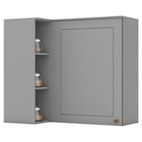 Armário Aéreo Canto Reto 1 Portas Mdf 94x54 Cm Americana C359 Cinza Henn