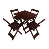 Jogos De Mesa 70 X 70 Com 4 Cadeiras Dobráveis Imbuia