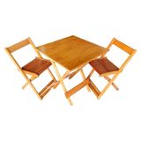 Jogo De Mesa Bar 70 X 70 Com 2 Cadeiras Dobráveis Mel
