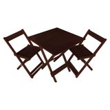 Jogo De Mesa Bar 70 X 70 Com 2 Cadeiras Dobráveis Imbuia