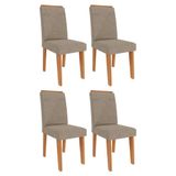 Conjunto 4 Cadeiras Taís Cinamomo/linho Bege - Cimol Móveis