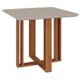 Mesa De Jantar Quadrada Flora 95x95 Cinamomo/off White Com Tampo Em Mdf - Cimol Móveis