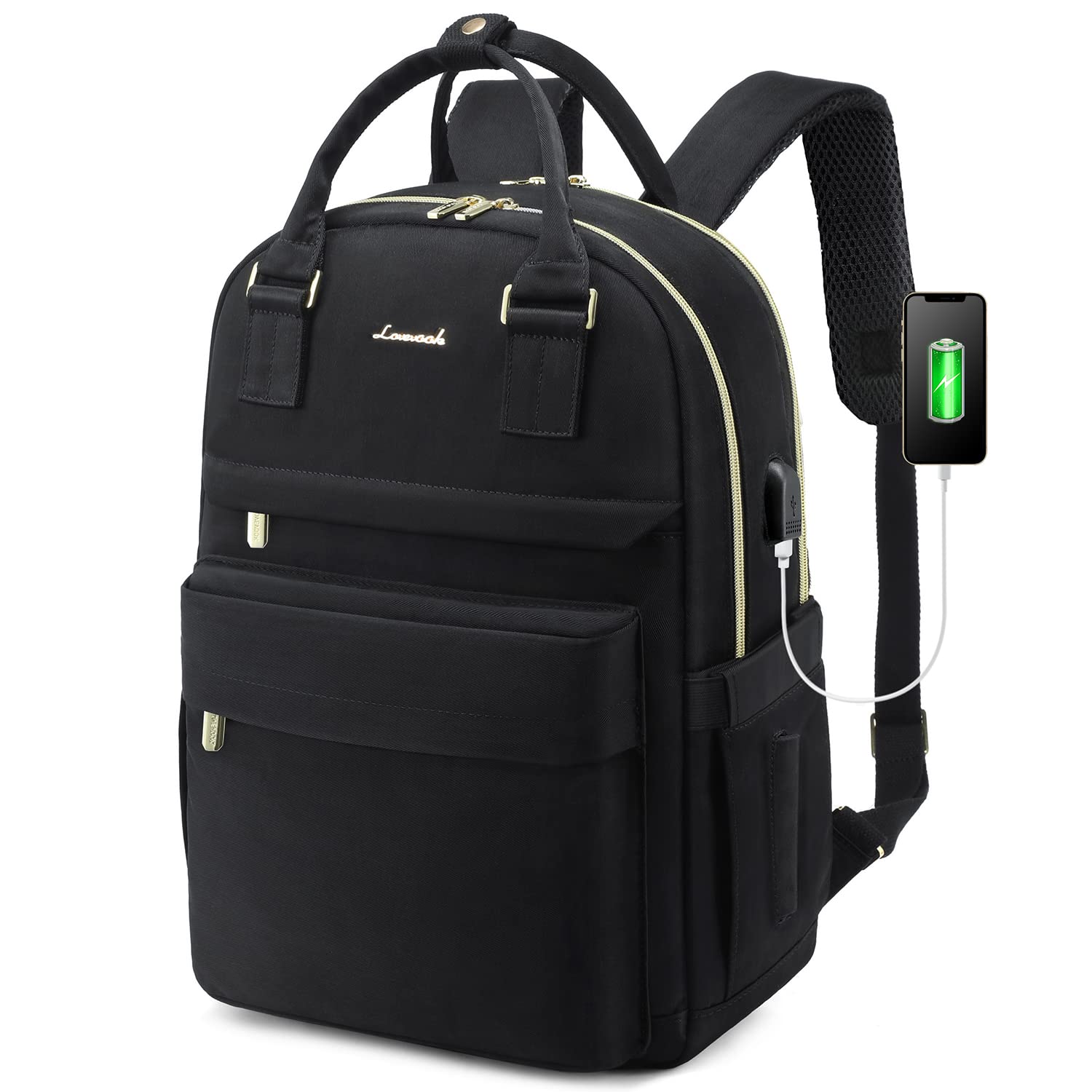 Mochila Para Laptop Lovevook Para Mulheres De 15,6" Com Porta Usb À Prova D'água