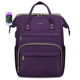Mochila Para Laptop Lovevook Para Mulheres De 17 Polegadas Impermeável Roxa
