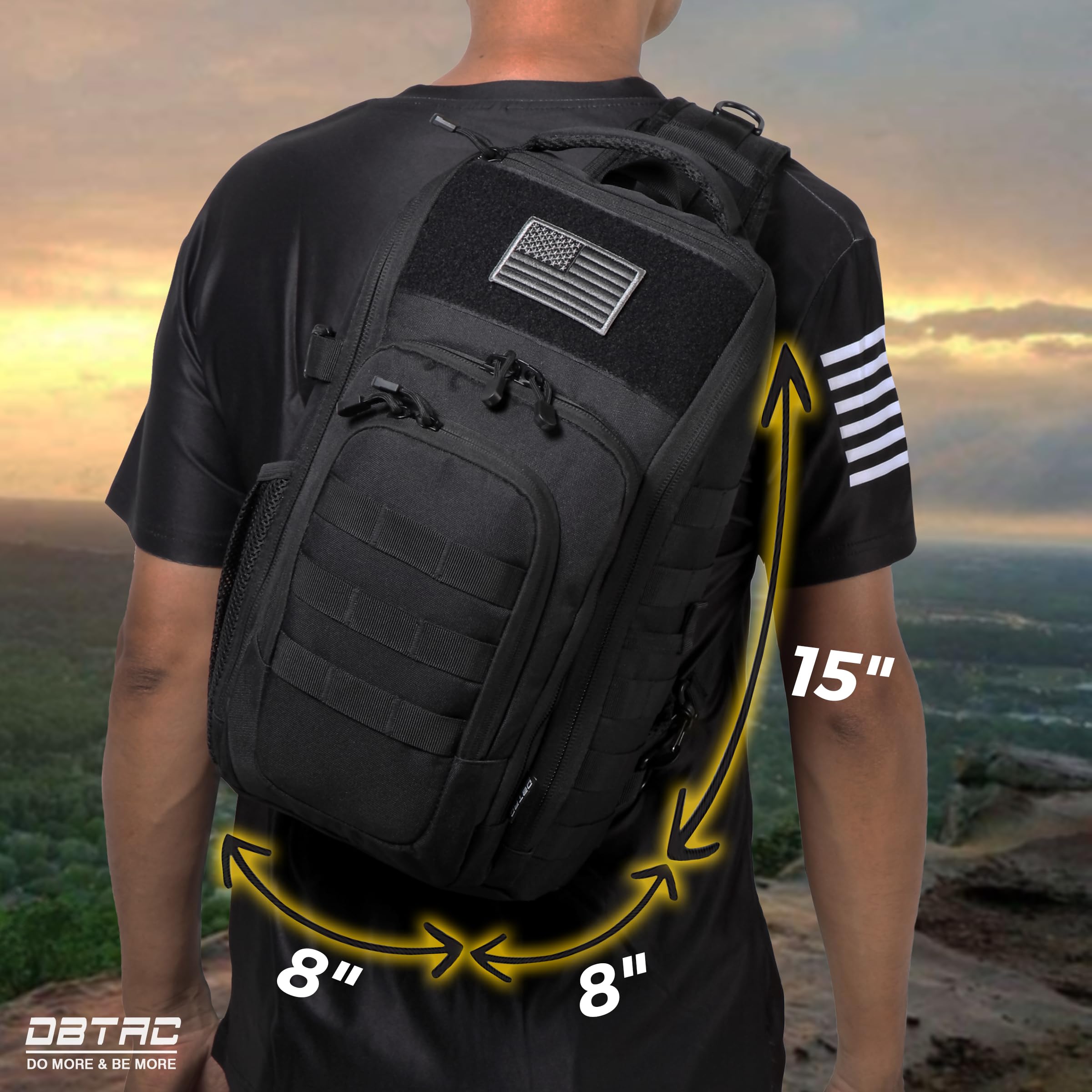 Mochila Tática De Ombro Dbtac 10l Para Transporte Oculto Preta
