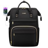 Mochila Para Laptop Lovevook Para Mulheres De 17 Polegadas Impermeável Preta
