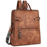 Mochila De Couro Para Laptop Fadeon Para Mulheres Marrom Impermeável
