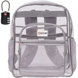 Mochila Shylero Clear Extra Large 32l Com Tsa Lock Cinza Claro