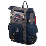 Mochila Nasa Roll-top Bioworld Azul Marinho/cinza De Poliéster