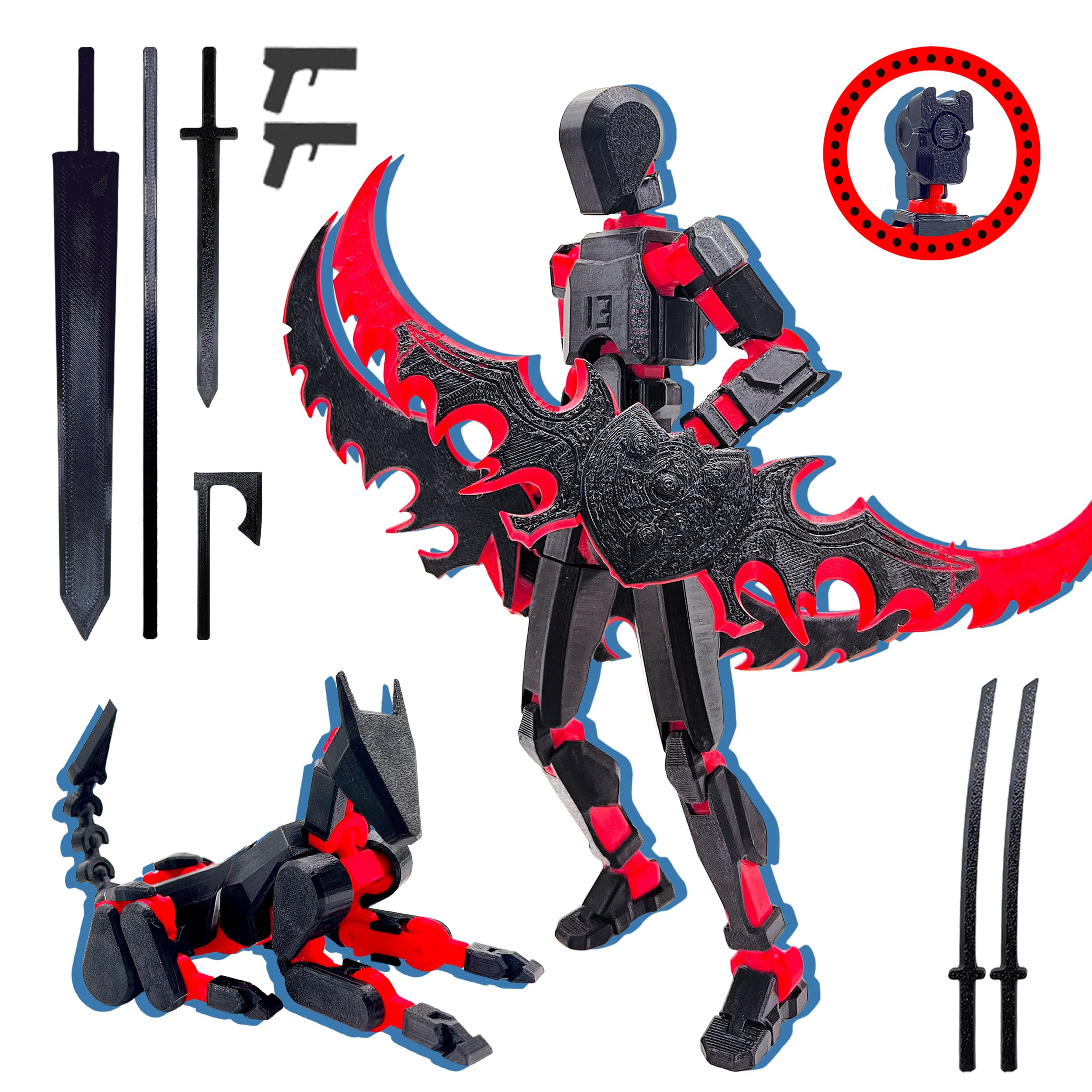 Conjunto De Bonecos De Ação Robtduumy T13 Dummy 13 Titan 13 Com Cachorro