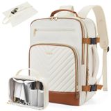 Mochila De Viagem Telena Para Mulheres, Laptop De 15,6 Polegadas, Bege-marrom