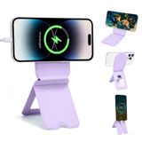 Suporte De Telefone Ewemdai Magnético Dobrável Em Couro Roxo