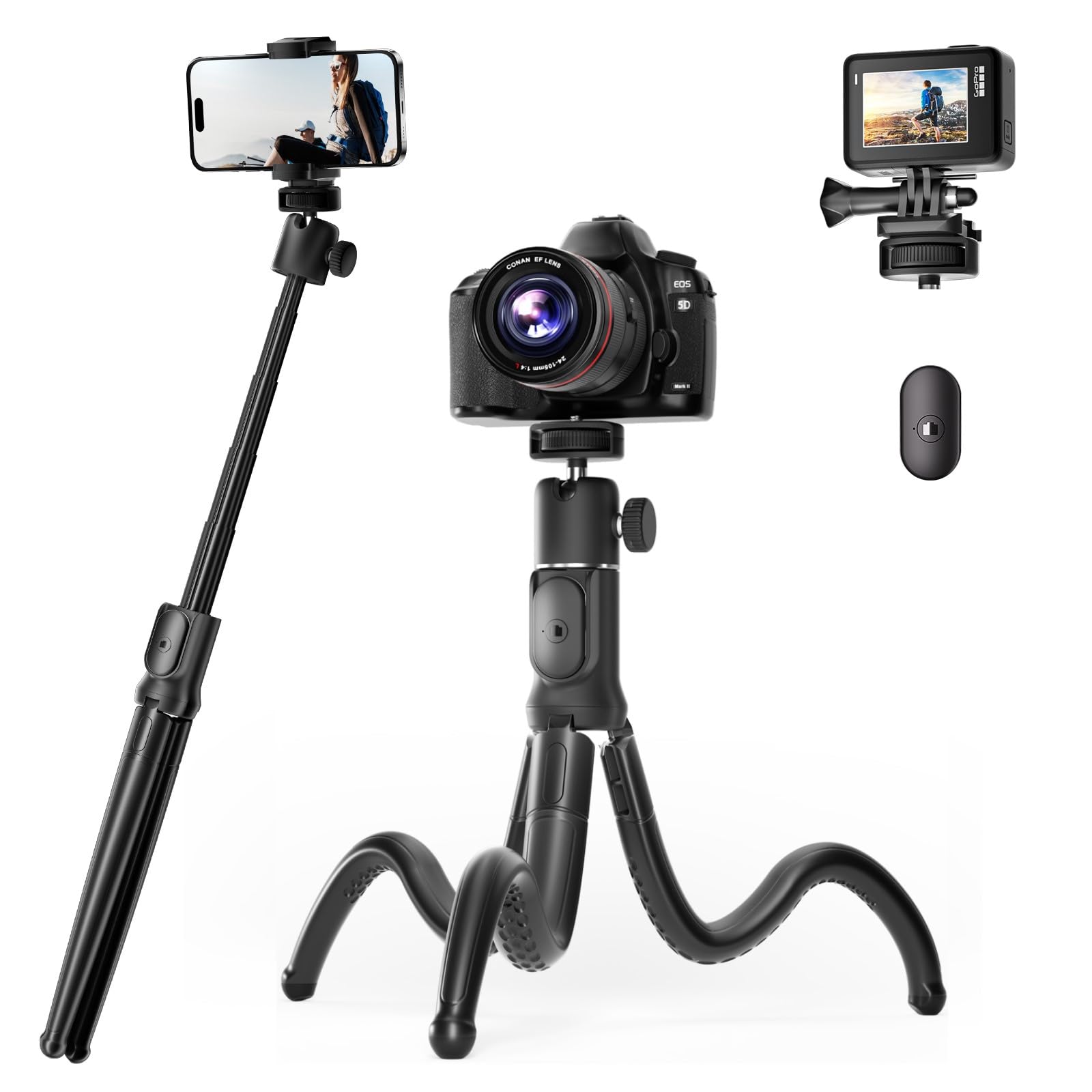 Telefone Extensível Com Tripé Ubeesize Com Bastão De Selfie E Controle Remoto