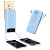 Carregador Portátil Power Bank 12000mah Pd 20w Para Iphone Azul