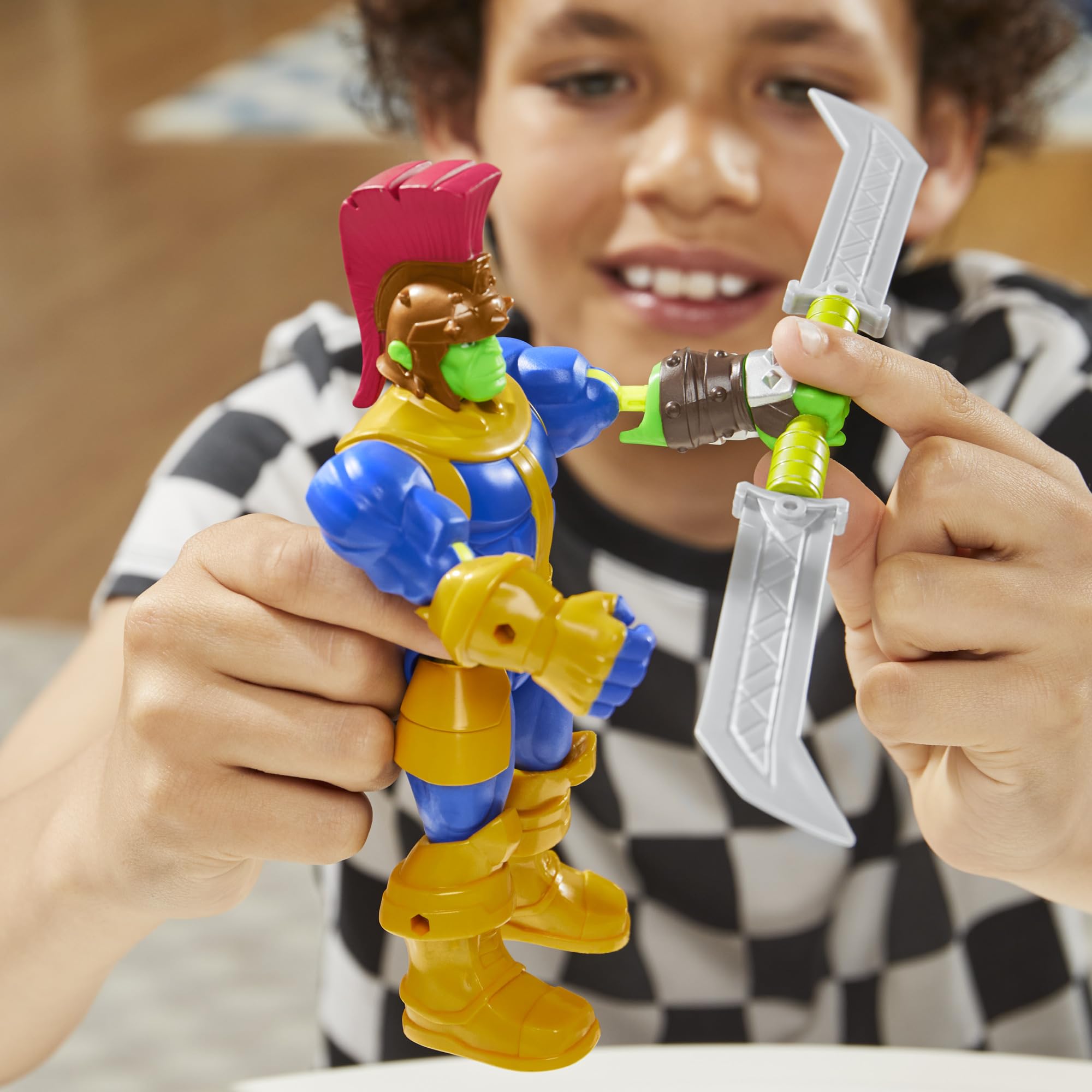 Boneco De Ação Avengers Marvel Mixmashers Thanos 13 Cm Com Acc