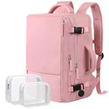 Mochila De Viagem Com Alças Para Mulheres À Prova D&#39;água 35l 17,3" Rosa