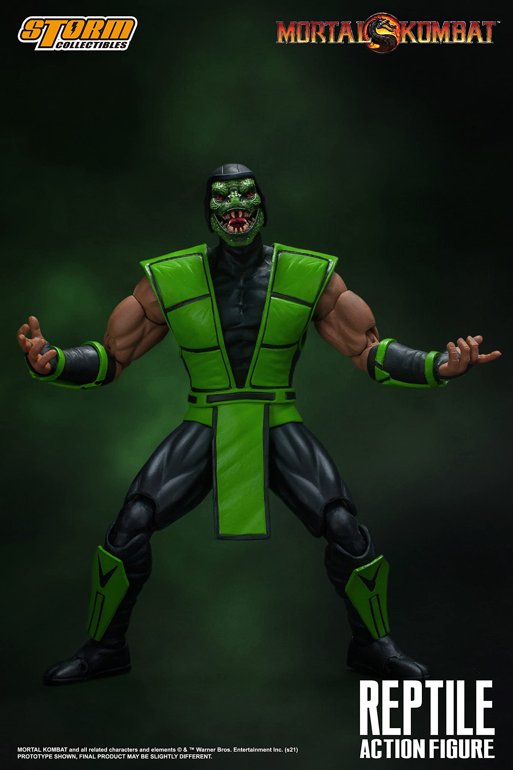 Boneco De Ação Storm Collectibles Mortal Kombat Reptile 1/12