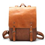 Mochila Lxy Vintage Vegan Leather Para Mulheres E Homens Marrom