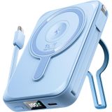 Carregador Portátil Drmpry Magnetic 10000mah Com Suporte Azul