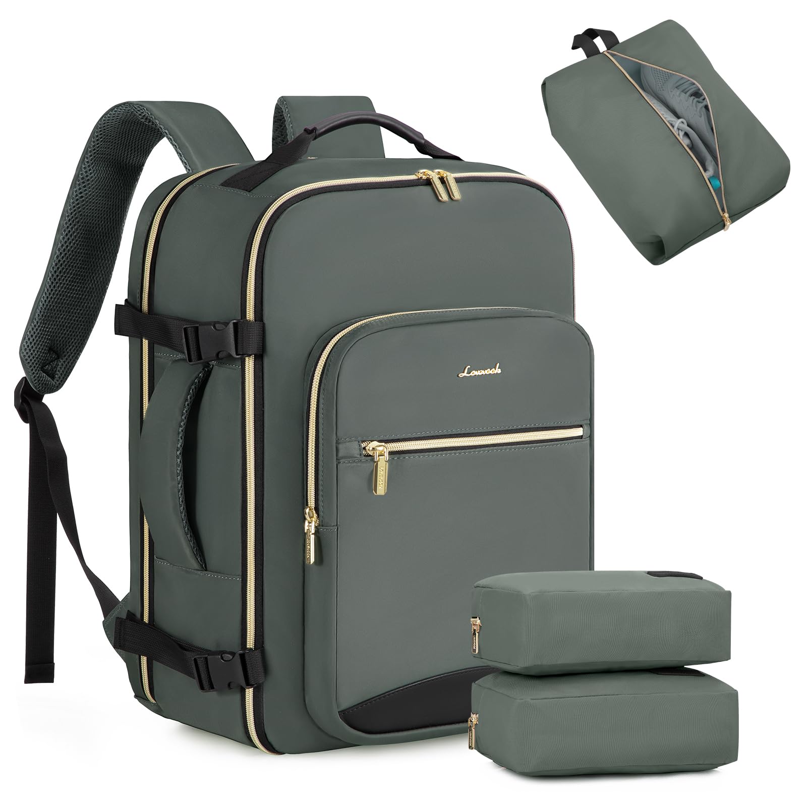 Mochila De Viagem Lovevook 40l Para Mulheres E Homens, Laptop De 17", Cinza