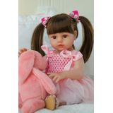 Boneca Reborn Scom Lifelike Girl 45 Cm De Silicone Para Corpo Inteiro 3+