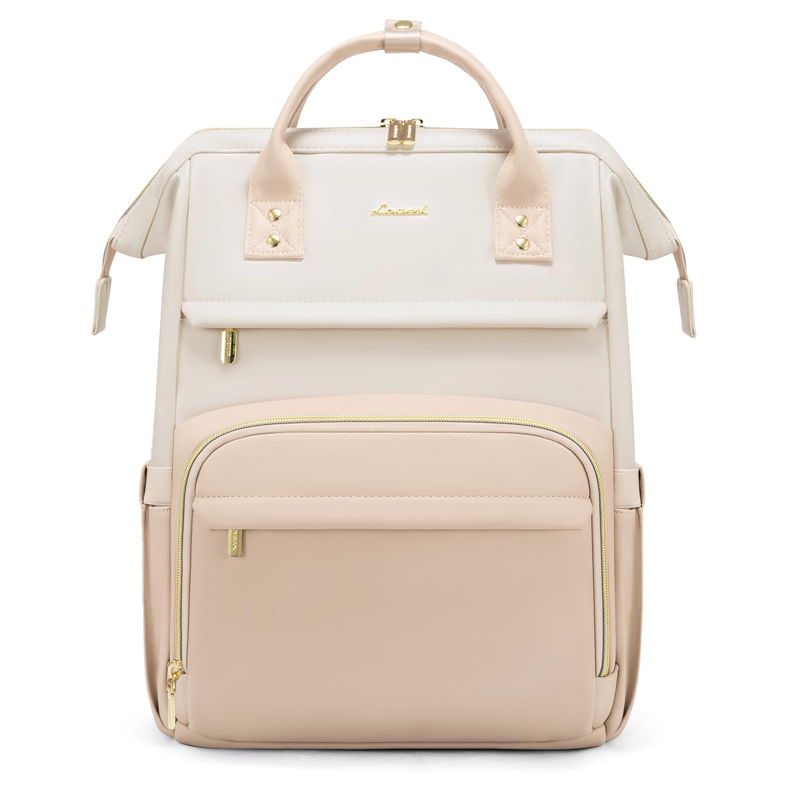 Mochila De Couro Lovevook Para Mulheres Com Compartimento Para Laptop De 15,6"