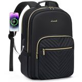 Mochila Para Laptop Lovevook Para Mulheres 15,6" Impermeável Preta