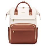Mochila De Couro Lovevook Para Mulheres, Laptop De 15,6", Bege