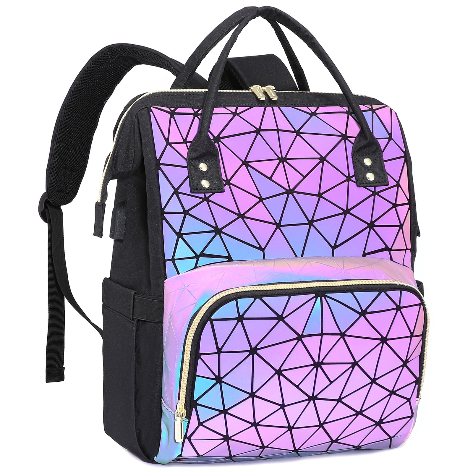Mochila Para Laptop Lovevook Geometric Luminous Para Mulheres De 15,6"