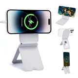 Suporte Magnético Para Telefone Ewemdai Dobrável Em Couro Cinza Para Iphone