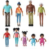 Conjunto Dollhouse People Beverly Hills Sweet Li&#39;l Family X9